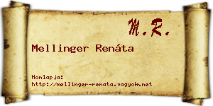 Mellinger Renáta névjegykártya